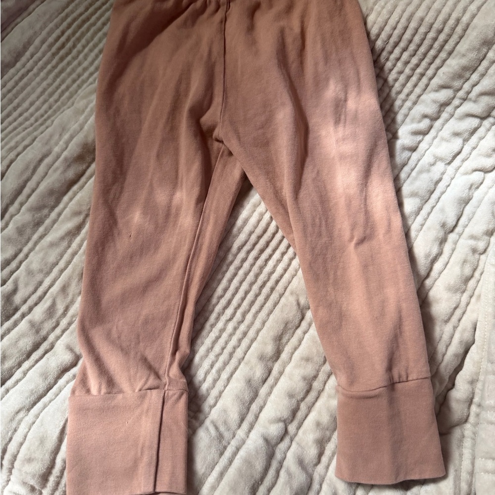 Kids Stretch Ribbed Lounge Pants in Dusty Rose